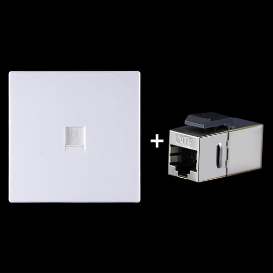 CAT.6 Shielded Pass-through Network Module, Single Port Panel + Shielded Pass-through(White) - Lan Cable and Tools by PMC Jewellery | Online Shopping South Africa | PMC Jewellery | Buy Now Pay Later Mobicred