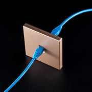 CAT.6 Shielded Pass-through Network Module, Single Port Panel + Shielded Pass-through(White)