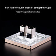 CAT.6 Shielded Pass-through Network Module, Single Port Panel + Shielded Pass-through(White)