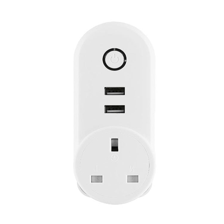 SA-002 2 USB Ports + 1 UK Socket WiFi Smart Power Plug Socket, Compatible with Alexa and Google Home, AC 110V-230V, UK Plug