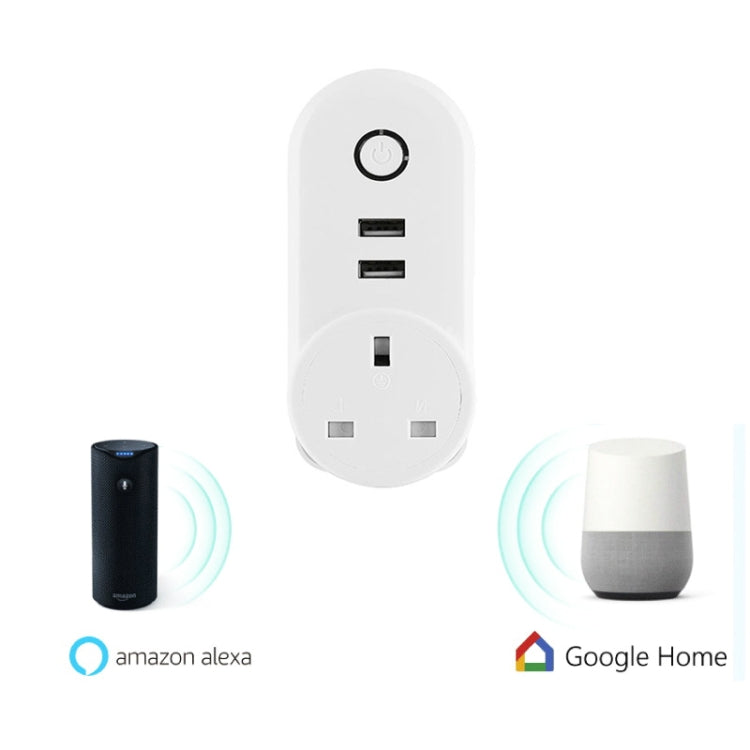 SA-002 2 USB Ports + 1 UK Socket WiFi Smart Power Plug Socket, Compatible with Alexa and Google Home, AC 110V-230V, UK Plug - Smart Socket by PMC TechLife | Online Shopping South Africa | PMC TechLife