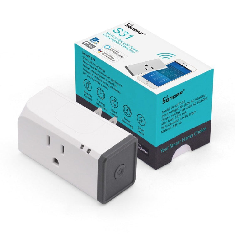 Sonoff S31 16A Phone APP Remote Timing & Power Energy Usage Monitor Mini WiFi Smart Socket Works with Alexa and Google Home, US Plug - free shipping - PMC Jewellery - Order now!
