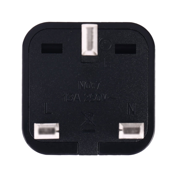 Portable Universal Socket to UK Plug Power Adapter Travel Charger (Black)