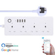 4 x USB Ports + 4 x UK Plug Jack 13A Max Output WiFi Remote Control Smart Power Socket Works with Alexa & Google Home, AC 100-240V, UK Plug - Smart Socket by PMC TechLife | Online Shopping South Africa | PMC TechLife