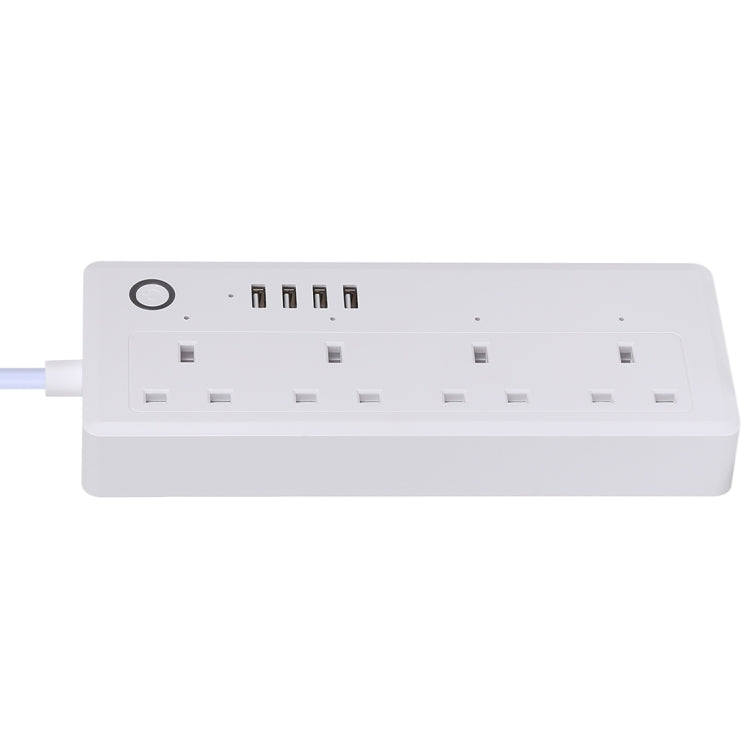 4 x USB Ports + 4 x UK Plug Jack 13A Max Output WiFi Remote Control Smart Power Socket Works with Alexa & Google Home, AC 100-240V, UK Plug - Smart Socket by PMC TechLife | Online Shopping South Africa | PMC TechLife