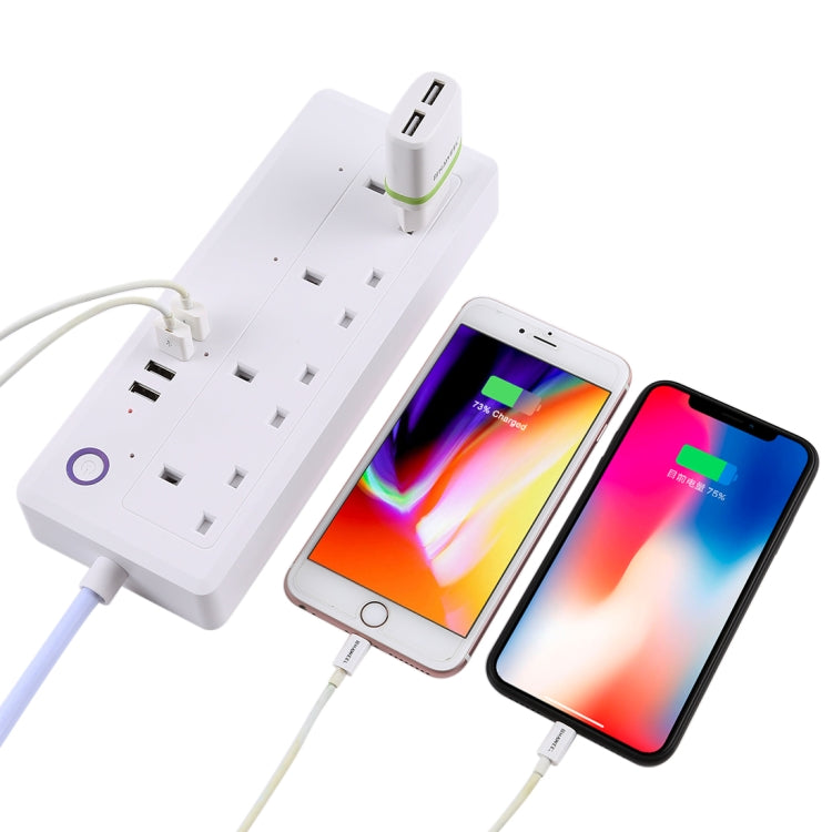 4 x USB Ports + 4 x UK Plug Jack 13A Max Output WiFi Remote Control Smart Power Socket Works with Alexa & Google Home, AC 100-240V, UK Plug - Smart Socket by PMC TechLife | Online Shopping South Africa | PMC TechLife