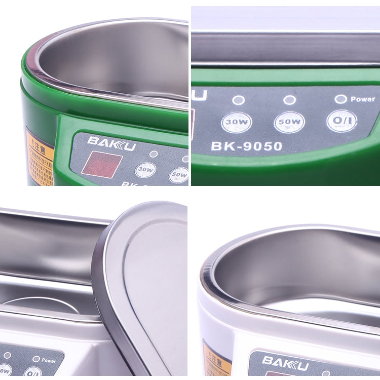 BAKU BK-9050 30W / 50W Adjustable 0.6L LCD Display Ultrasonic Cleaner, AC 110V(White)