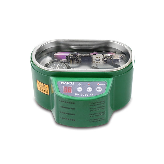 BAKU BK-9050 30W / 50W Adjustable 0.6L LCD Display Ultrasonic Cleaner, AC 220V(White)