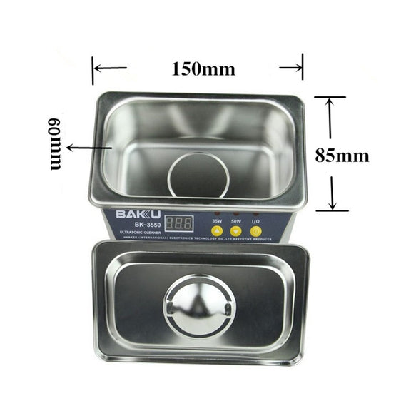 BAKU BK-3550 35W / 50W Adjustable 0.8L LCD Display Ultrasonic Cleaner, AC 220V, EU Plug