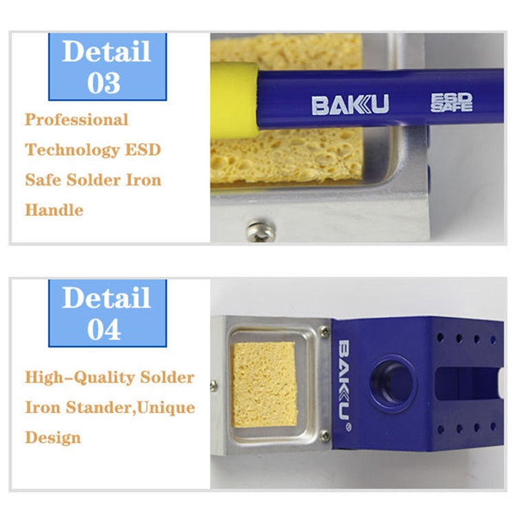 BAKU BK-601D AC 220V LED Display 2 in 1 Hot Air Gun Soldering Iron Soldering Station - free shipping - PMC TechLife - Order now!