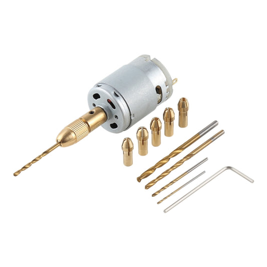 WLXY WL-DIY001 Mini DIY Brass Electric Drill Chucks Drill Bits Set DC-12V Motor - free shipping - PMC Jewellery - Order now!