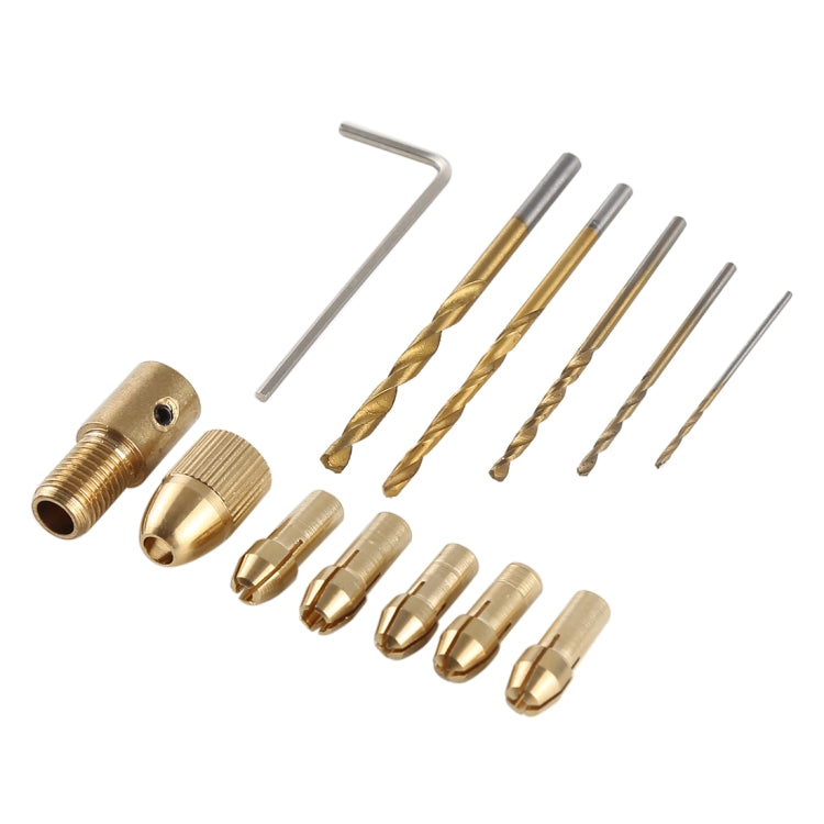 WLXY WL-DIY001 Mini DIY Brass Electric Drill Chucks Drill Bits Set - Drill & Drill Bits by WLXY | Online Shopping South Africa | PMC TechLife | Buy Now Pay Later Mobicred