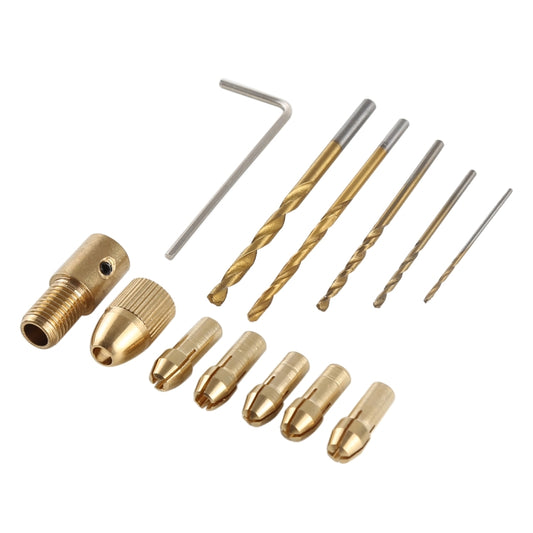 WLXY WL-DIY001 Mini DIY Brass Electric Drill Chucks Drill Bits Set - Drill & Drill Bits by WLXY | Online Shopping South Africa | PMC Jewellery | Buy Now Pay Later Mobicred