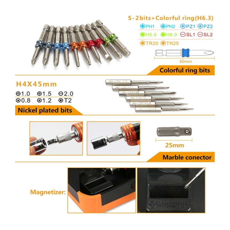 JAKEMY JM-6123 31 in 1 Color Ring Professional Screwdriver Repair Tool Set - free shipping - PMC Jewellery - Order now!