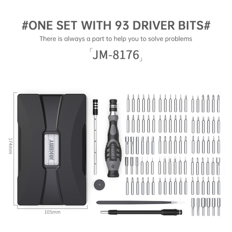 JAKEMY JM-8176 106 in 1 Watch Mobile Phone Disassembly and Repair Tool Kit - free shipping - PMC TechLife - Order now!