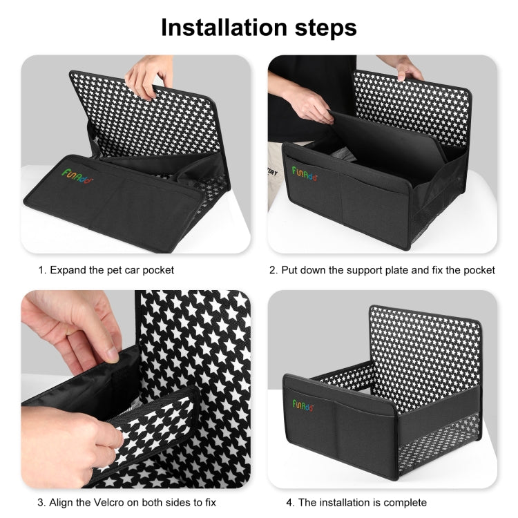 FunAdd Breathable and Foldable Pet Dog Car Basket Anti-dirty Waterproof Pad (Black) - Pet Storages & Bags by FunAdd | Online Shopping South Africa | PMC Jewellery | Buy Now Pay Later Mobicred