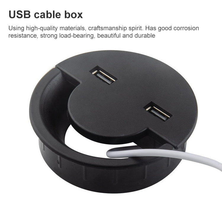 80mm Desktop Outlet USB Cable Wire Hole Cover Round Winder Holder - Cable Organizer by PMC TechLife | Online Shopping South Africa | PMC TechLife