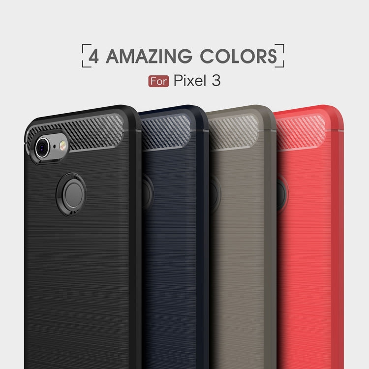Brushed Texture Carbon Fiber Shockproof TPU Case for Google Pixel 3(Black) - Google Cases by PMC TechLife | Online Shopping South Africa | PMC TechLife | Buy Now Pay Later Mobicred