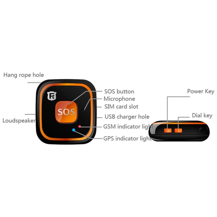REACHFAR V28 Necklace Style GSM Mini LBS WiFi AGPS Tracker SOS Communicator(Blue) - free shipping - PMC Jewellery - Order now!