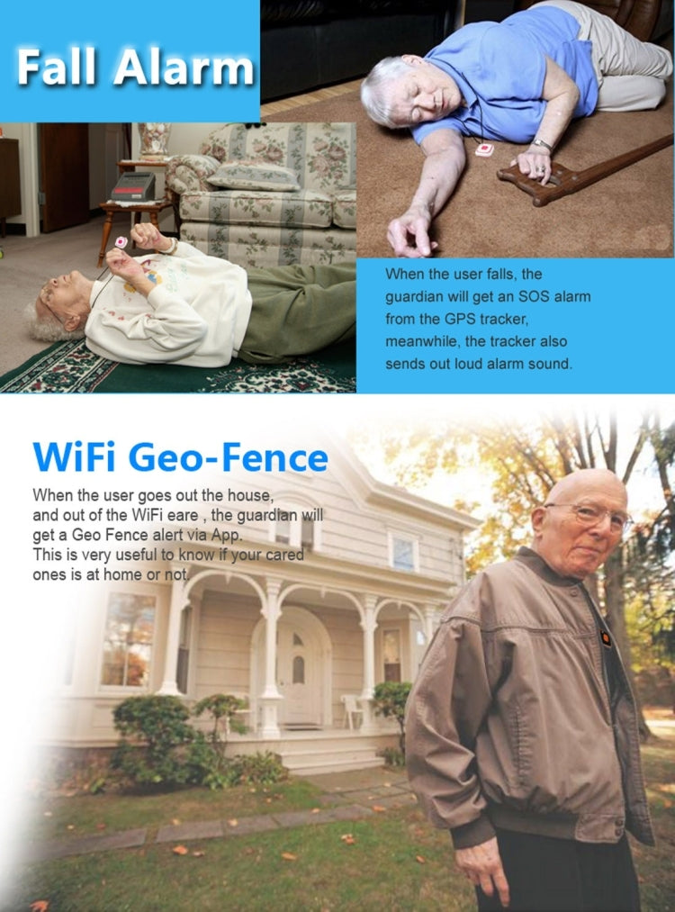 REACHFAR V28 Necklace Style GSM Mini LBS WiFi AGPS Tracker SOS Communicator(Blue) - free shipping - PMC Jewellery - Order now!