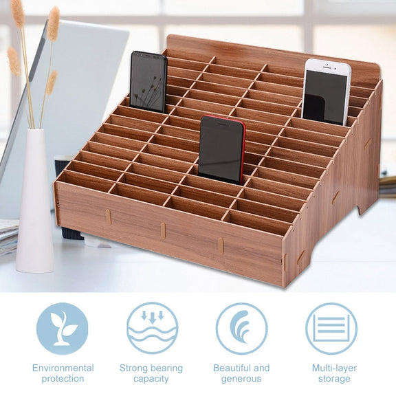 Wooden Multi-cell Mobile Phone Film Stand Desktop Display Rack, 30 Grids, Size: 31.5x23.5x18.5cm (Green)
