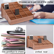 Wooden Multi-cell Mobile Phone Film Stand Desktop Display Rack, 30 Grids, Size: 31.5x23.5x18.5cm (Green)