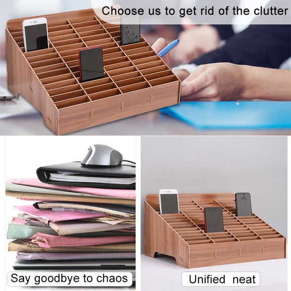 Wooden Multi-cell Mobile Phone Film Stand Desktop Display Rack, 30 Grids, Size: 31.5x23.5x18.5cm (Green)