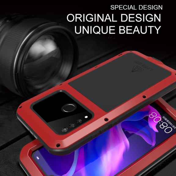 LOVE MEI Powerful Dustproof Shockproof Splashproof Metal + Silicone Combination Case for Huawei P30 Lite (Black)