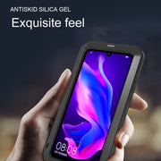 LOVE MEI Powerful Dustproof Shockproof Splashproof Metal + Silicone Combination Case for Huawei P30 Lite (Black)