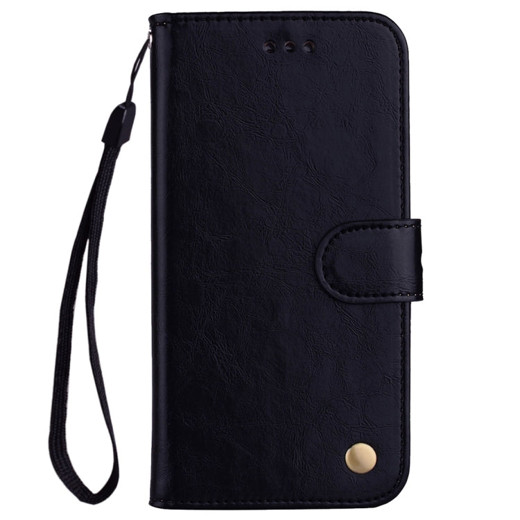 Business Style Oil Wax Texture Horizontal Flip Leather Case for Huawei Honor 7A (with fingerprint hole), with Holder & Card Slots & Wallet(Black)