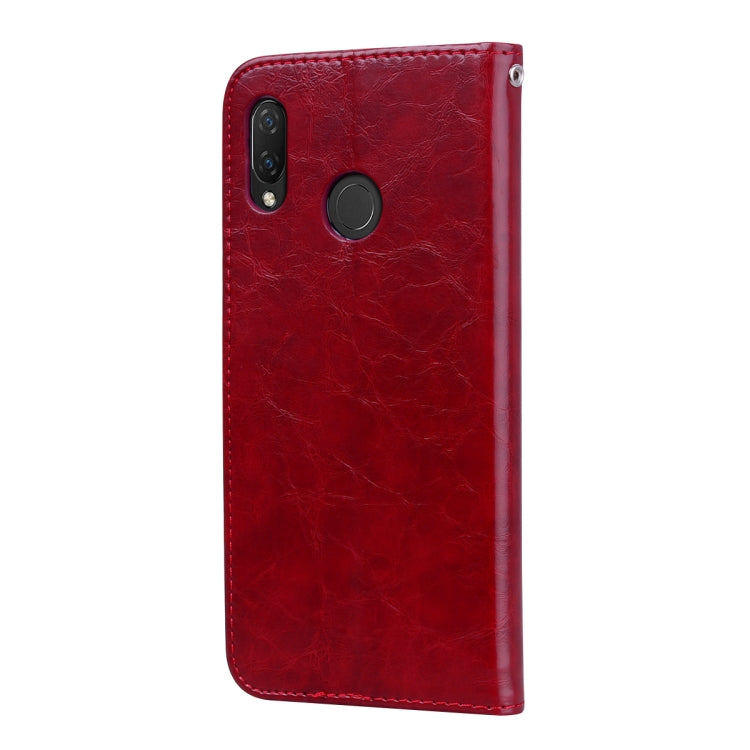 Business Style Oil Wax Texture Horizontal Flip Leather Case for Huawei Nova 3i & P smart Plus, with Holder & Card Slots & Wallet(Red) - Huawei Cases by PMC TechLife | Online Shopping South Africa | PMC TechLife | Buy Now Pay Later Mobicred