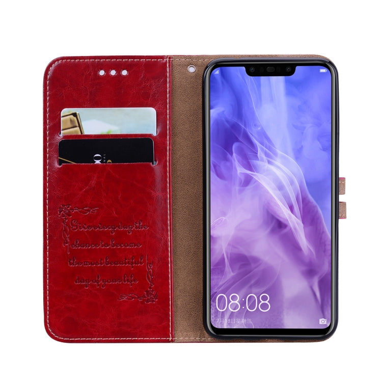 Business Style Oil Wax Texture Horizontal Flip Leather Case for Huawei Nova 3i & P smart Plus, with Holder & Card Slots & Wallet(Red) - Huawei Cases by PMC TechLife | Online Shopping South Africa | PMC TechLife | Buy Now Pay Later Mobicred