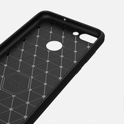 For Huawei  P smart / Enjoy 7S Brushed Texture Carbon Fiber Shockproof TPU Protective Back Case (Black)