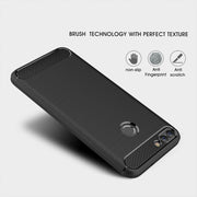 For Huawei  P smart / Enjoy 7S Brushed Texture Carbon Fiber Shockproof TPU Protective Back Case (Black)
