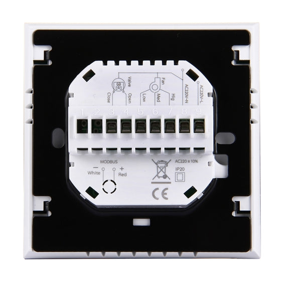 LCD Display Air Conditioning 2-Pipe Programmable Room Thermostat for Fan Coil Unit, Supports Wifi(White)