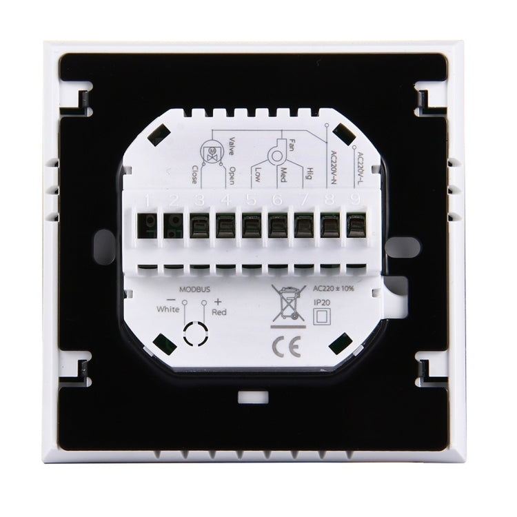 LCD Display Air Conditioning 2-Pipe Programmable Room Thermostat for Fan Coil Unit, Supports Wifi(White)