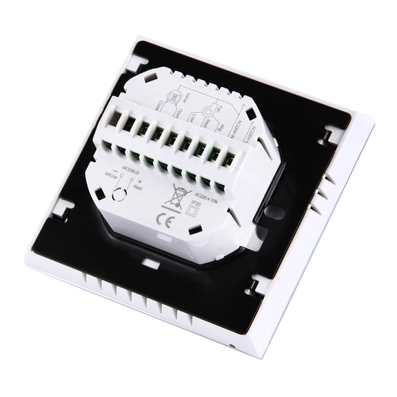 LCD Display Air Conditioning 2-Pipe Programmable Room Thermostat for Fan Coil Unit, Supports Wifi(White)