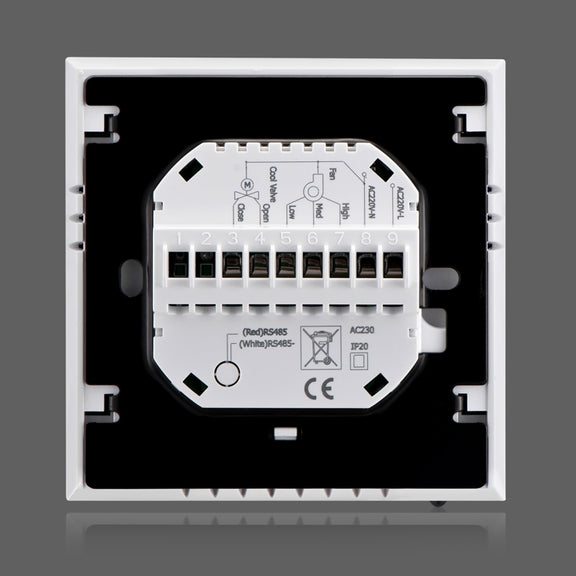 LCD Display Air Conditioning 2-Pipe Programmable Room Thermostat for Fan Coil Unit, Supports Wifi(Black)