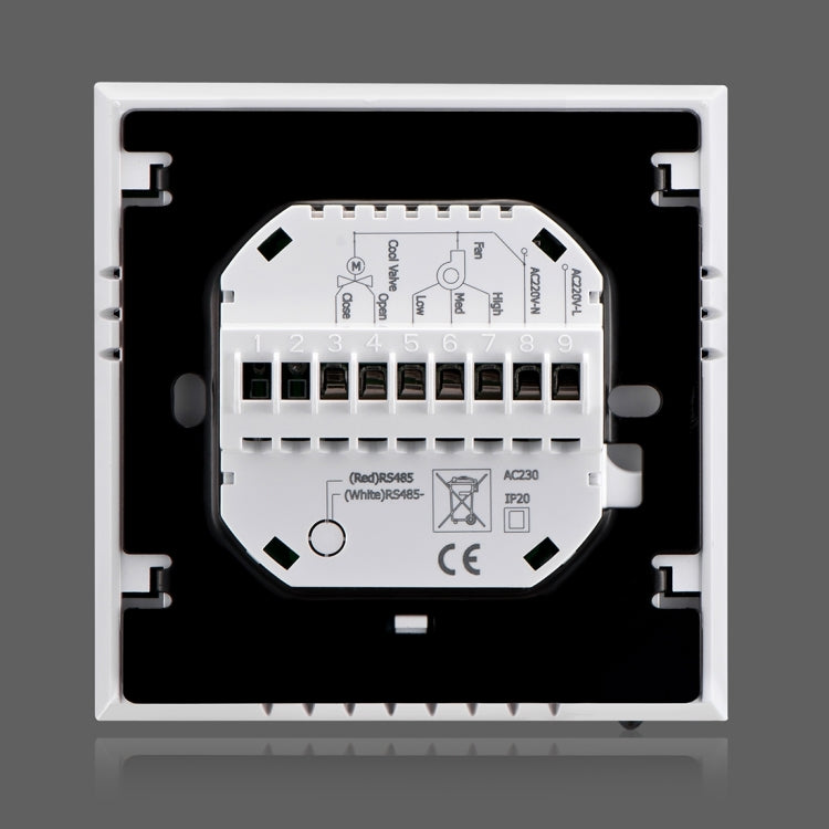 LCD Display Air Conditioning 2-Pipe Programmable Room Thermostat for Fan Coil Unit, Supports Wifi(Black)