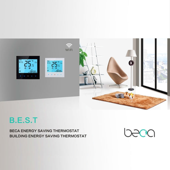 LCD Display Air Conditioning 2-Pipe Programmable Room Thermostat for Fan Coil Unit, Supports Wifi(Black)