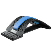 Lumbar Traction Stretching Device Posture Corrector Waist Support Spine Pain Relief Back Massage Stretcher(Black Blue)