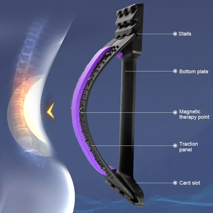 Lumbar Traction Stretching Device Posture Corrector Waist Support Spine Pain Relief Back Massage Stretcher(Black Red) - free shipping - PMC TechLife - Order now!