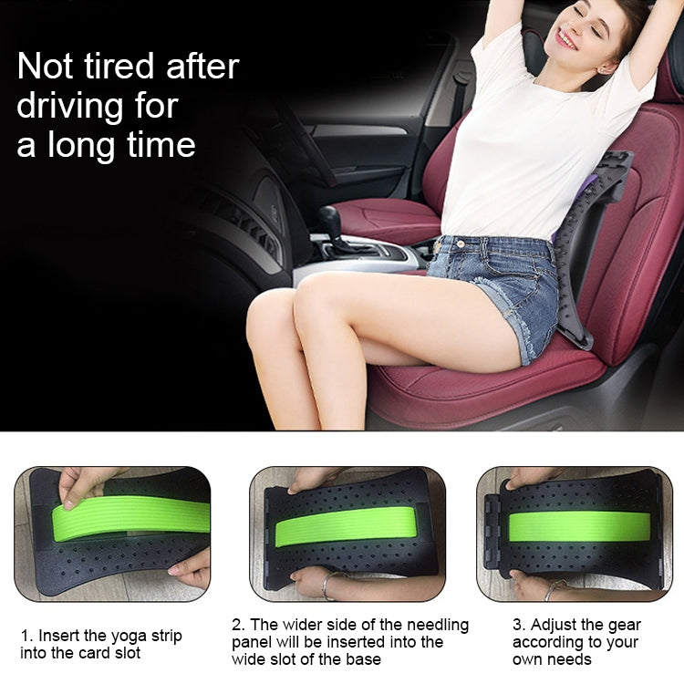 Lumbar Traction Stretching Device Posture Corrector Waist Support Spine Pain Relief Back Massage Stretcher(Red + White)