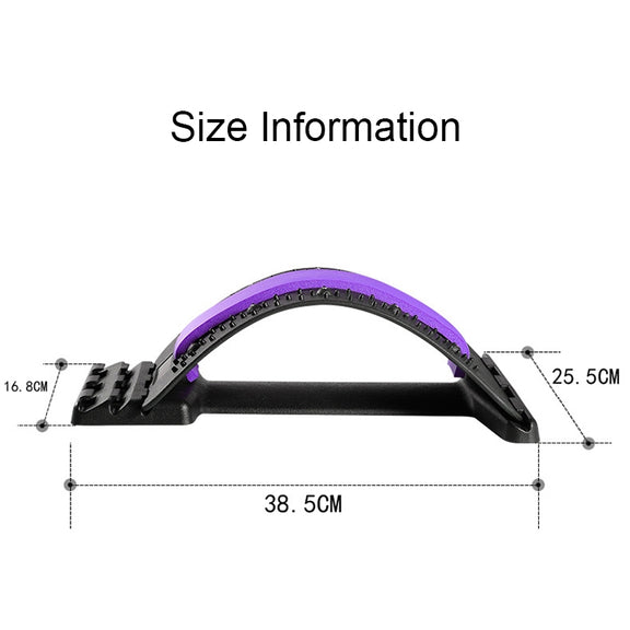 Lumbar Traction Stretching Device Posture Corrector Waist Support Spine Pain Relief Back Massage Stretcher(Red + White)
