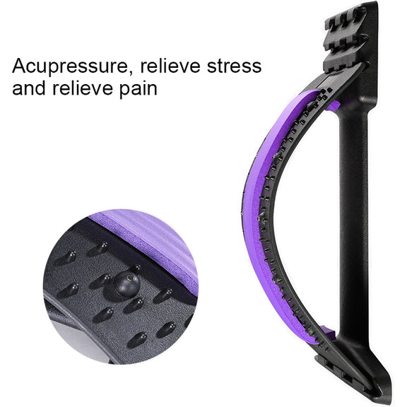 Lumbar Traction Stretching Device Posture Corrector Waist Support Spine Pain Relief Back Massage Stretcher(Red + White)