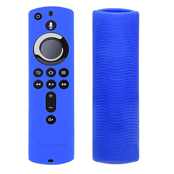 Non-slip Texture Washable Silicone Remote Control Cover for Amazon Fire TV Remote Controller (Blue)