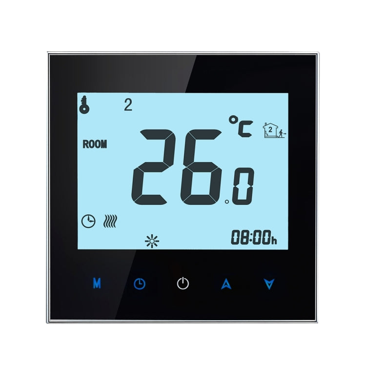 BHT-1000-GB-WIFI 16A Load Electronic Heating Type Touch LCD Digital WiFi Heating Room Thermostat with Sensor, Display Clock / Temperature / Periods / Time / Week / Heat etc.(Black) - Indoor Thermometer by PMC TechLife | Online Shopping South Africa | PMC TechLife