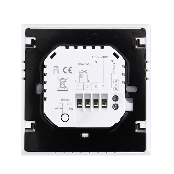 BHT-1000-GB-WIFI 16A Load Electronic Heating Type Touch LCD Digital WiFi Heating Room Thermostat with Sensor, Display Clock / Temperature / Periods / Time / Week / Heat etc.(Black)