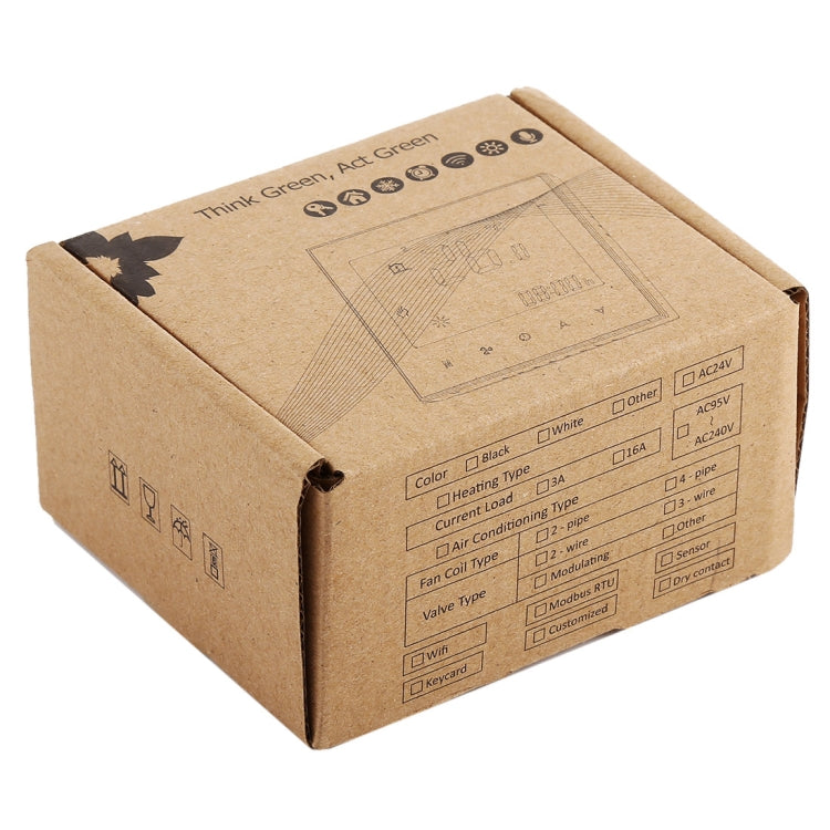 BHT-1000-GB-WIFI 16A Load Electronic Heating Type Touch LCD Digital WiFi Heating Room Thermostat with Sensor, Display Clock / Temperature / Periods / Time / Week / Heat etc.(Black) - Indoor Thermometer by PMC TechLife | Online Shopping South Africa | PMC TechLife