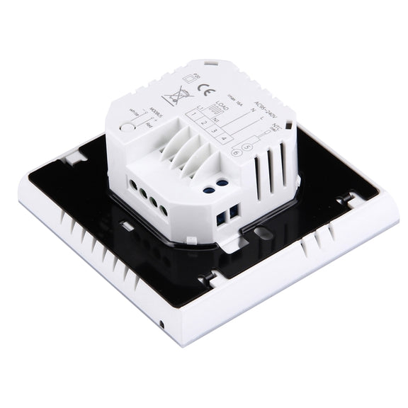 BHT-1000-GB-WIFI 16A Load Electronic Heating Type Touch LCD Digital WiFi Heating Room Thermostat with Sensor, Display Clock / Temperature / Periods / Time / Week / Heat etc.(White)